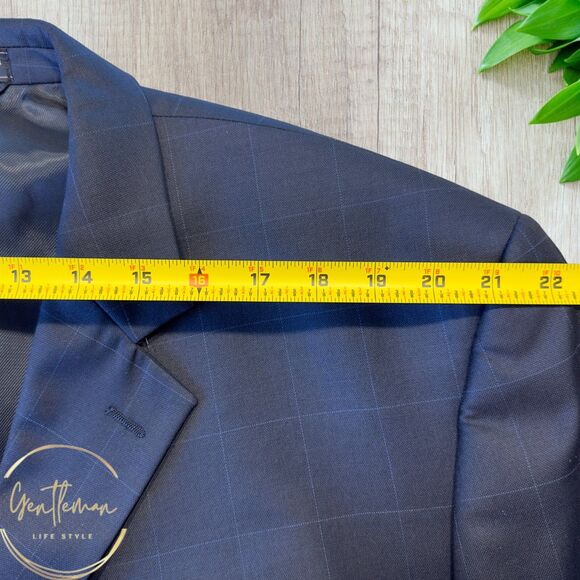 BILL BLASS Mens Blazer Sport Coat 3 Button Jacket 50L Blue Navy 100% WOOL Suits - Picture 4 of 10